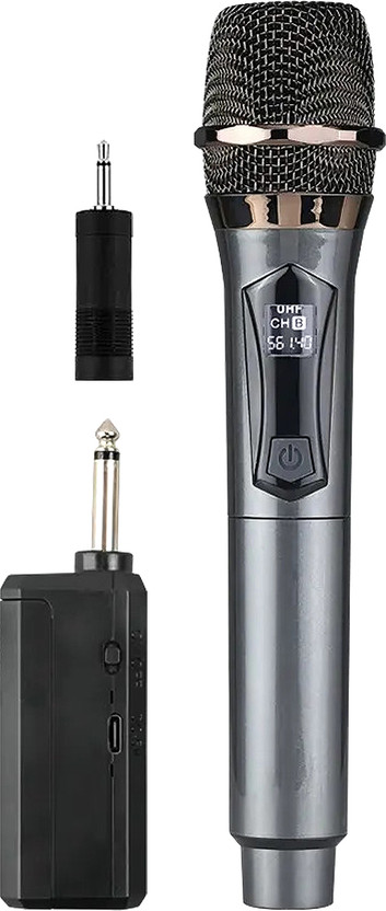 WRADER Wireless Dynamic Karaoke Mic with Long Range Battery Backup 50Hrs Party Singing Microphone