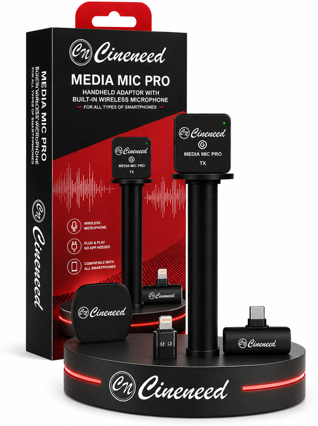 Cineneed - Media Mic Pro - All Types of Smartphone Compatible Reporter Wireless Microphone