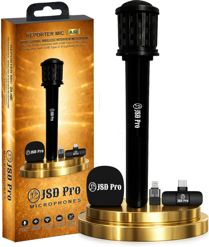 JSD PRO - REPORTER MIC AIR for All Smartphones - Professional Wireless Interview Microphone