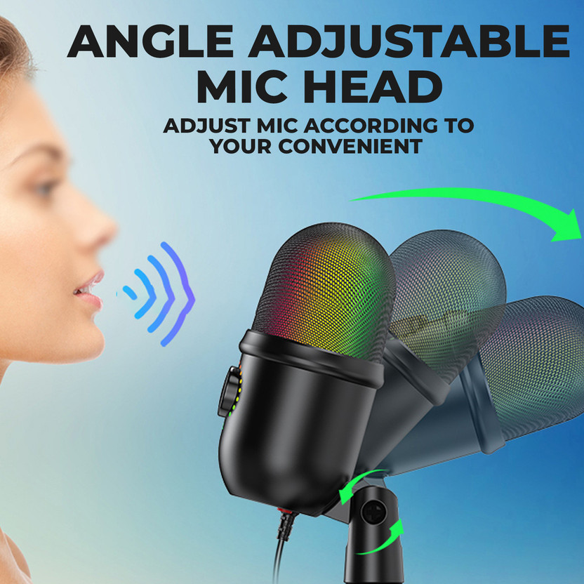 WRADER Professional USB Studio Mic for Gaming Singing Podcast Youtube Video Recording Microphone