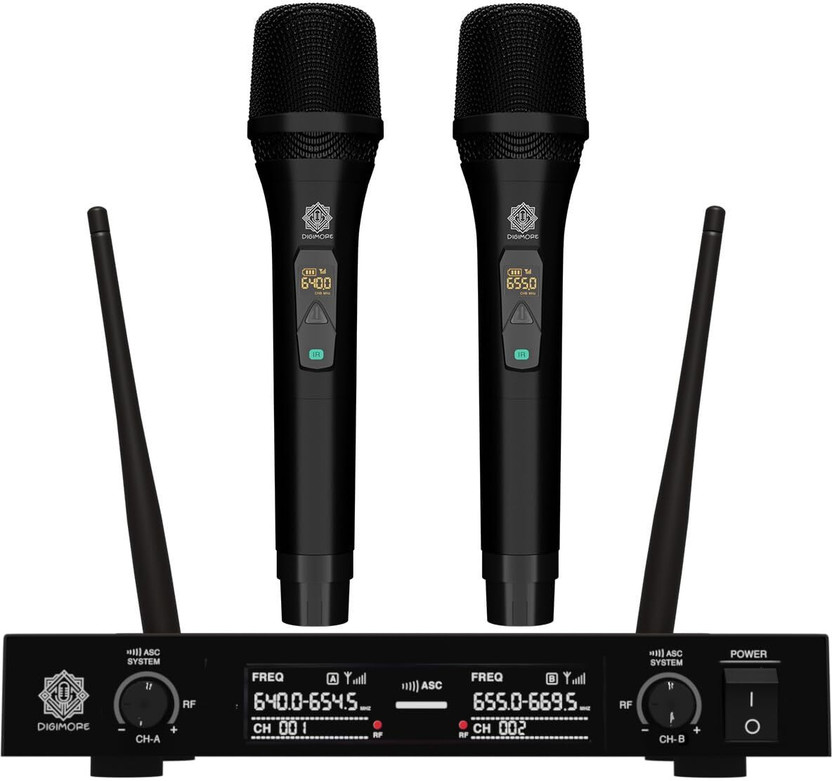 Digimore D-310 UHF Wireless Mic System |60 Channels|300ft Range - Singing, Event, Karaoke Microphone