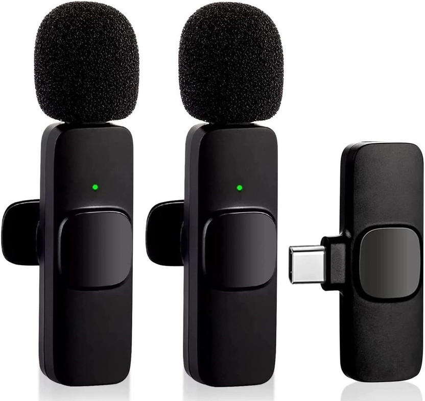 MOOZMOB K9 Wireless Mic for Type C Mobiles for Youtube Dual User Wireless Collar Microphone