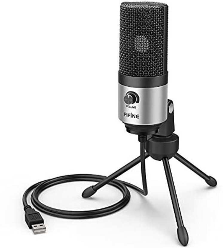 Fifine K669(Silver)-USB Microphone for Zoom Video Meeting ,Online Class on PC/Computer- Microphone