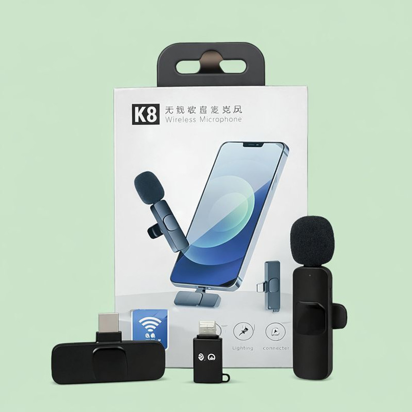 XENOAHS K8 Wireless Lavalier Microphone for Mobile Recording Vlogging Streaming Pro Maxx Microphone
