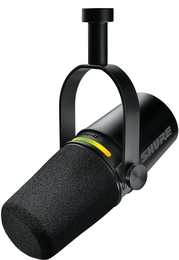 Shure MV7+ Podcast Microphone. Enhanced Audio, LED Touch Panel- Black Microphone