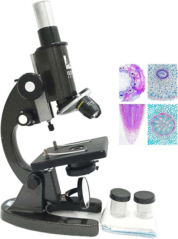 labcare Student Monocular Compound Microscope with Blank Slide kit & LED Lamp Microscope Slide Box