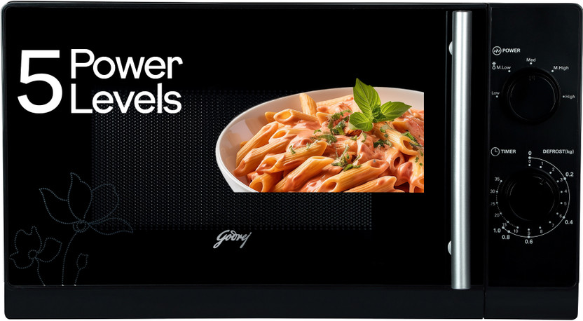 Godrej 20 L Multi Distribution System for Even and Faster Cooking With 5 Power Levels Solo Microwave Oven(GMX 20SA2BLM, Black)
