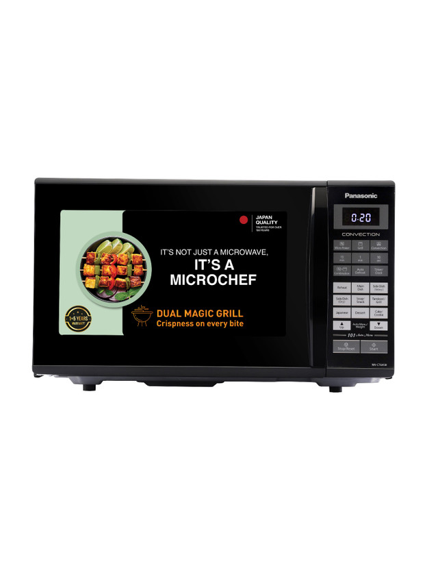 Panasonic 27 L Black Mirror, Heat , stainless steel cavity, Magic Grill Convection Microwave Oven(NN-CT645BFDG, Black)