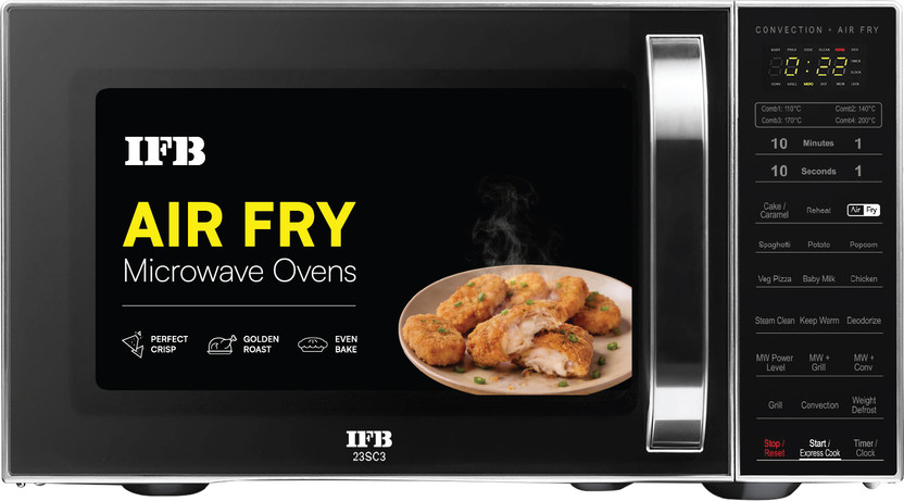 IFB 23 L Air Fry, 71 Standard Cook Menus, Steam Clean, Weight Defrost, Grill & Multi-Stage Cooking Convection Microwave Oven(23SC3, Silver)