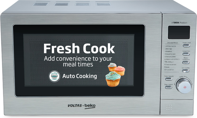 Voltas Beko 20 L 245 Auto-cook Recipes, Smart Convection Microwave Oven(MC20SD, Silver)
