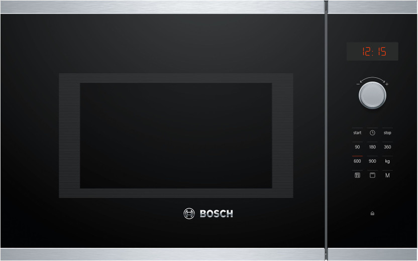 BOSCH 25 L Built-in Microwave Oven and Grill with Combination Cooking, Defrost, 4 defrost and 3 cooking programmes with Stainless Steel Cavity, Digital Clock and Touch Control Grill Microwave Oven(BEL553MS0I, Stainless Steel)