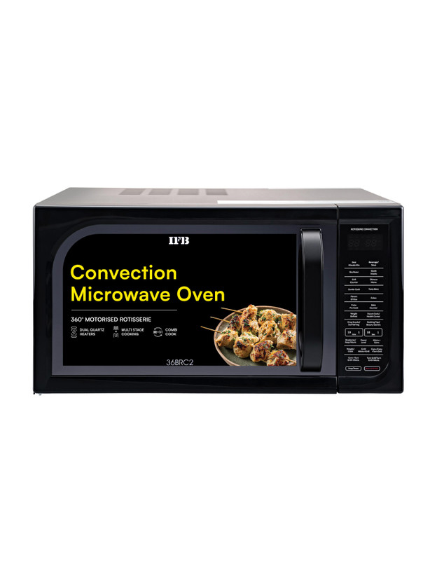 IFB 36 L with Air Fry, 10 Power Levels, Intelligent Cooling System, Fermentation mode, 151 Auto Cook Menus, Weight Defrost, Auto Reheat Convection & Grill Microwave Oven(36BRC2, Black)