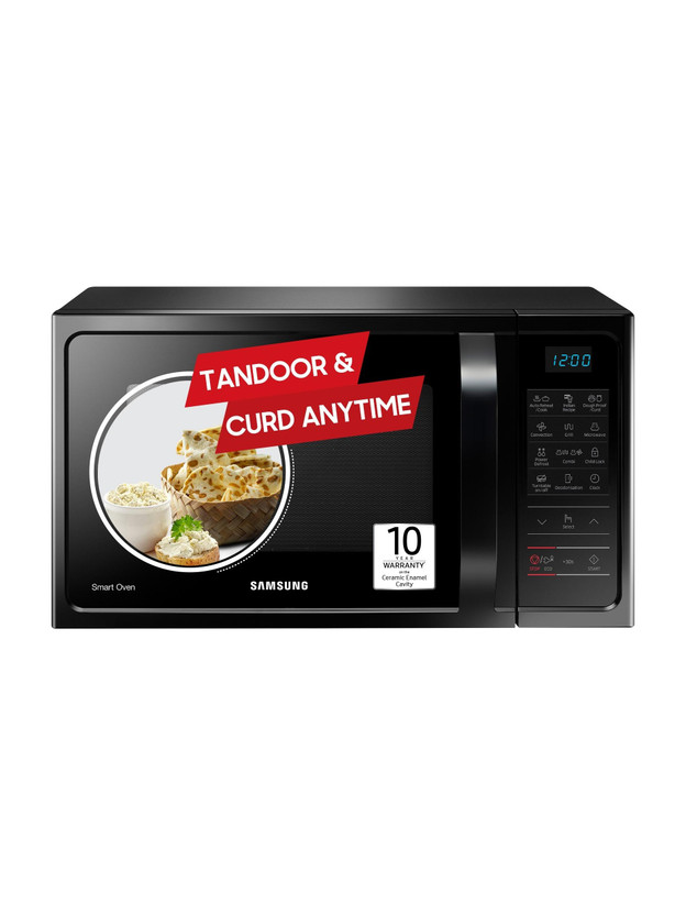 Samsung 28 L Curd Making, Pre heat, Eco Mode, Power Defrost, Auto Cook Convection Microwave Oven(MC28A5013AK, Black)