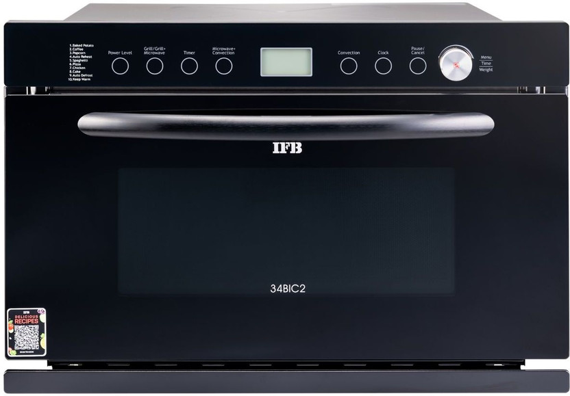 IFB 34 L Built In 360 Convection Microwave, Auto Reheat, Auto Defrost, 10 Temperature Setting, 8 Auto Cook Recipes Convection Microwave Oven(34BIC2, 34BIC2)