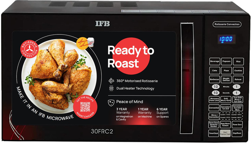 IFB 30 L 360 Motorised Rotisserie, Dual heater technology Convection Microwave Oven(MICRO WAVE OVEN 30FRC2, Black)