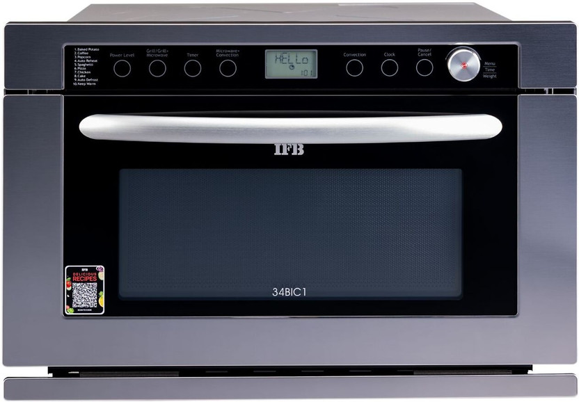IFB 34 L Built In 360 Convection Microwave, Auto Reheat, Auto Defrost, 10 Temperature Setting, 8 Auto Cook Recipes Convection Microwave Oven(34BIC1, 34BIC1)