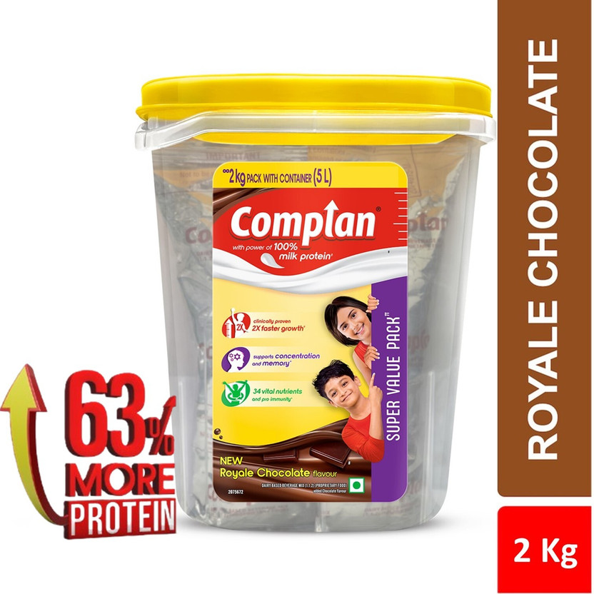 COMPLAN Nutrition Drink Powder for Children, Royale Chocolate Flavour, Jar(2 kg)