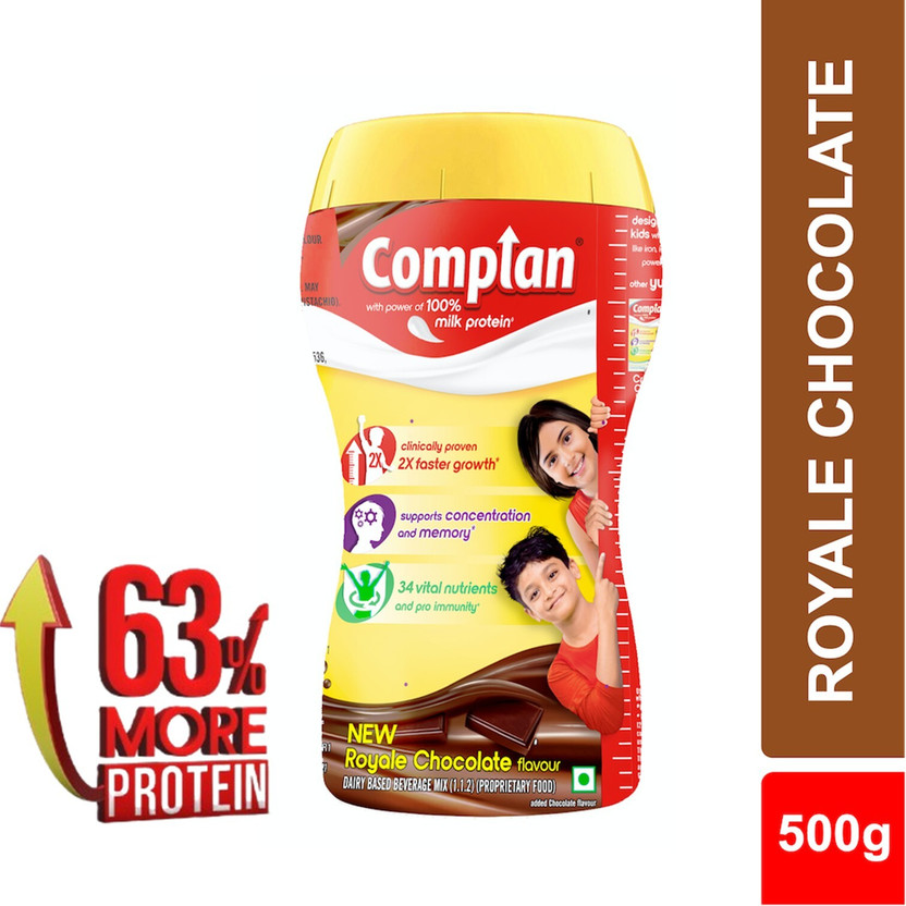 COMPLAN Nutrition Drink Powder for Children, Royale Chocolate Flavour, Jar(500 g)