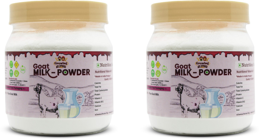 Growing Villagers Fresh And Natural Freeze Dried Organic Grass Fed Goat  Milk Powder(300 g, Pack of 2)