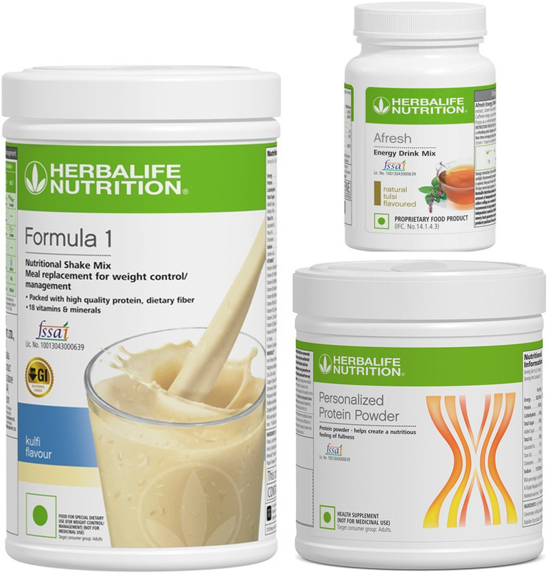 HERBALIFE HERBALIFE Formula 1-Mix Shake Kulfi 500g + Protein 200g + Natural Tulsi Afresh 50g(750 ml) - Flipkart Deal