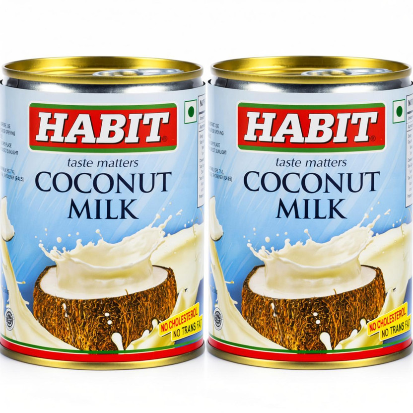HABIT HABIT Coconut Milk 12%FAT - 400ml x Pack of 2| For Curries, Desserts, Ice Cream, Bakes(800 g) - Flipkart Deal