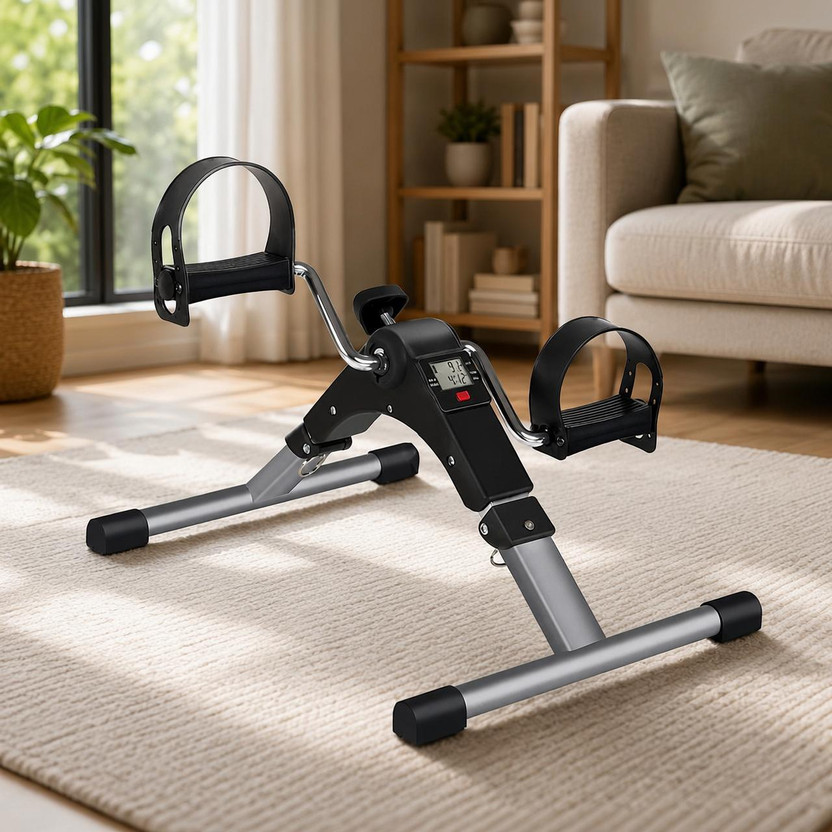 GlobalFlex Compact Mini Exercise Bike for Home & Office Workout — Portable Pedal Trainer Mini Pedal Exerciser Cycle