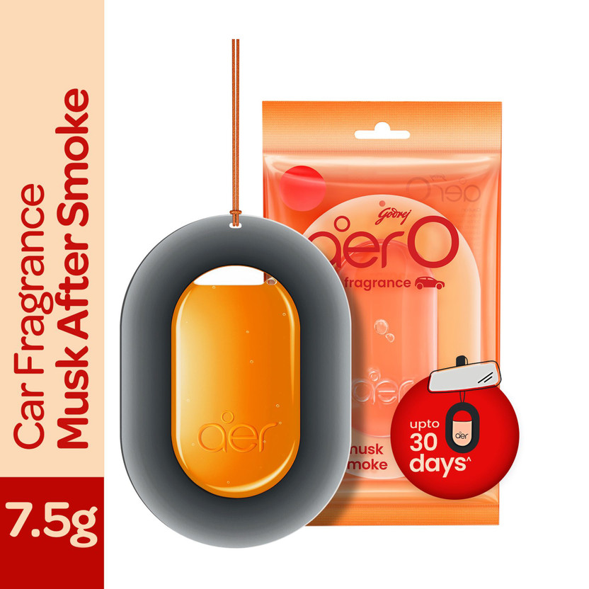 Godrej Aer Musk After Smoke Car Freshener Diffuser O Hanging Car Air Freshener | Car Accessories(7.5 g)
