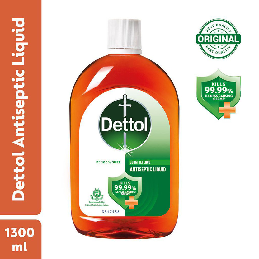 Dettol Dettol First Aid, Personal Hygiene, Surface Cleaner, Liquid Detergent, Handwash, phenyl Antiseptic Liquid(1300.0 ml x Pack of 1) - Flipkart Deal