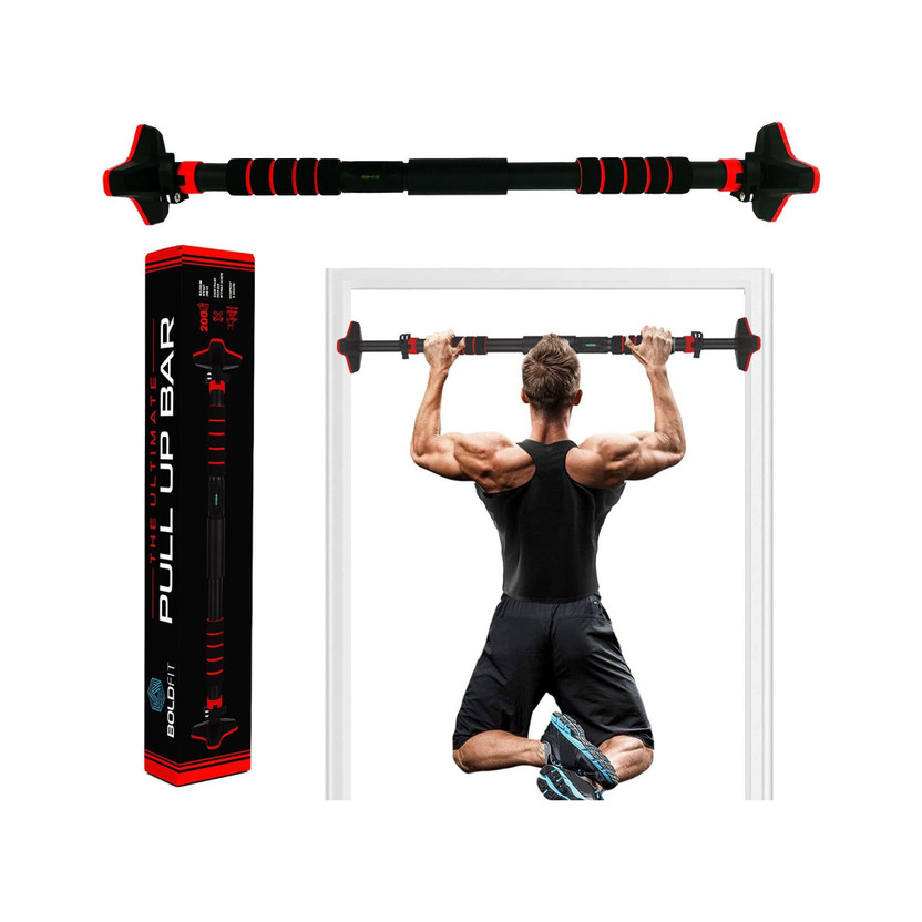 BOLDFIT Pull Up Bar For Home Wall Chin Up Bar For Home Workout Door Pullups Rod Stand Pull-up Bar(Black)