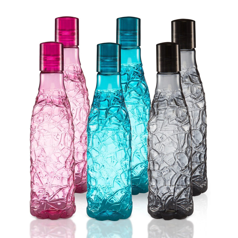Flipkart SmartBuy Designer Mosaic Bottle - 1000ml - PET(Pack of 6, Multicolor)