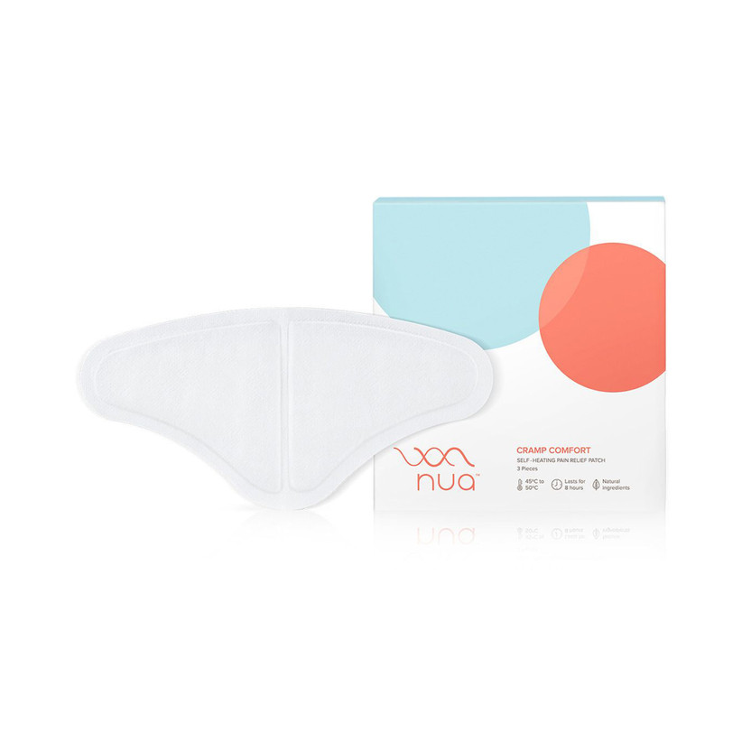 Nua Cramp Comfort || Pack of 3 Heat Patches for Period Pain || 100% Natural and Portable || Lasts 8 Hours || Quick Relief from Menstrual Pain Plaster & Patch(3 x 1 Patches)