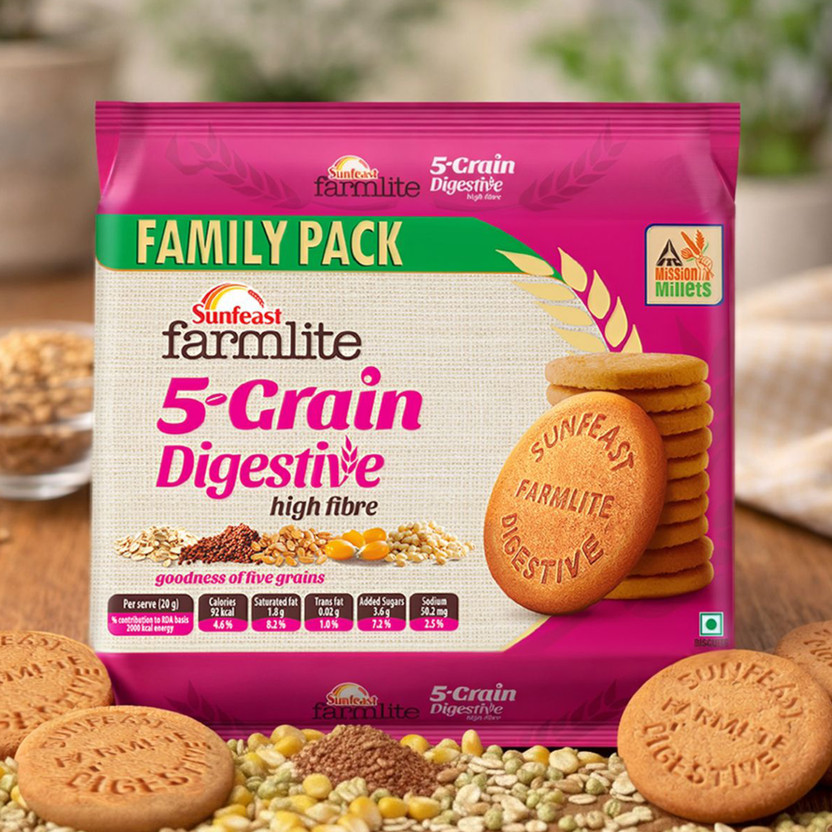 Sunfeast 5 Grain High Fiber Digestive Biscuits High Fiber Biscuit(955 g)