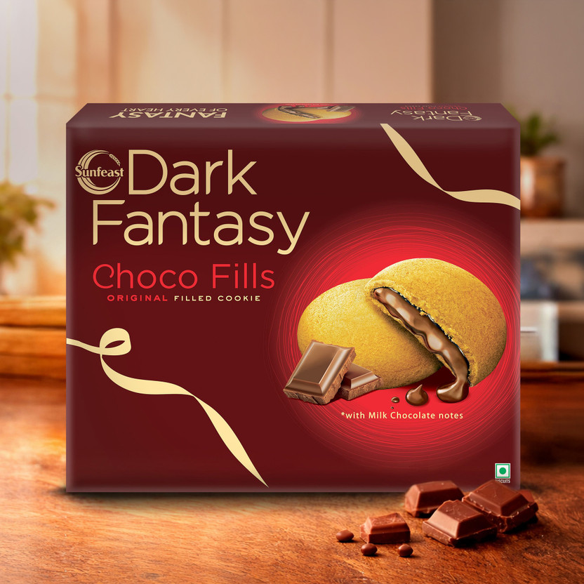 Sunfeast Dark Fantasy Choco Fills, Original Filled Cookies with Choco Creme|Perfect Snack Cookies(40 x 11.5 g)