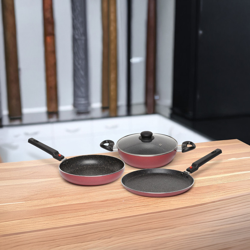 Prestige Festival Pack Induction Bottom Non-Stick Coated Cookware Set(Aluminium, 3 - Piece)
