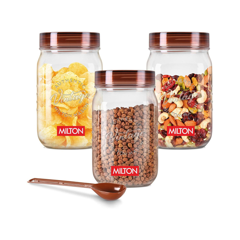 MILTON Plastic, Polypropylene Utility Container  - 750 ml(Pack of 3, Clear)