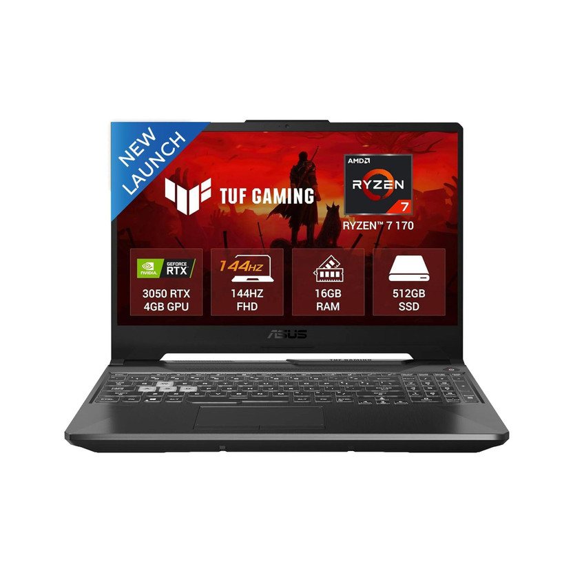 ASUS TUF Gaming A15 (2026) AMD Ryzen 7 170 - (16 GB/512 GB SSD/Windows 11 Home/4 GB Graphics/NVIDIA GeForce RTX 3050) FA506NCQ-HN006W Gaming Laptop(15.6 inch, Black, 2.3 kg)