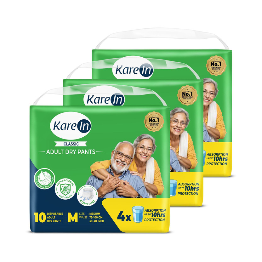 KareIn KareIn Classic Pant Style Adult Diapers - M(30 Pieces) - Flipkart Deal