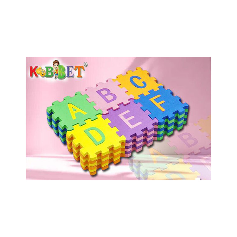 KOBBET 36Pcs ABCD Alphabet Puzzle Foam Mat for Interlocking Learning Alphabet & Number(Multicolor)