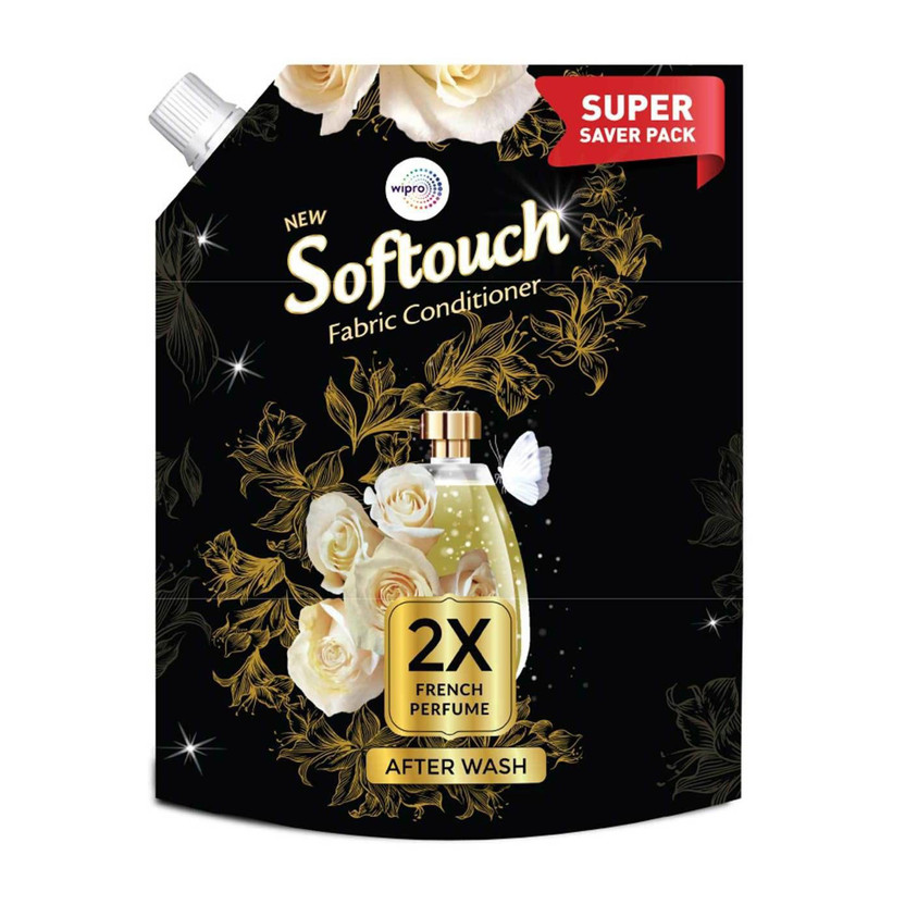 Softouch by Wipro 2X French Perfume Liquid Fabric Conditioner with French Rose & Jasmine(2 L)