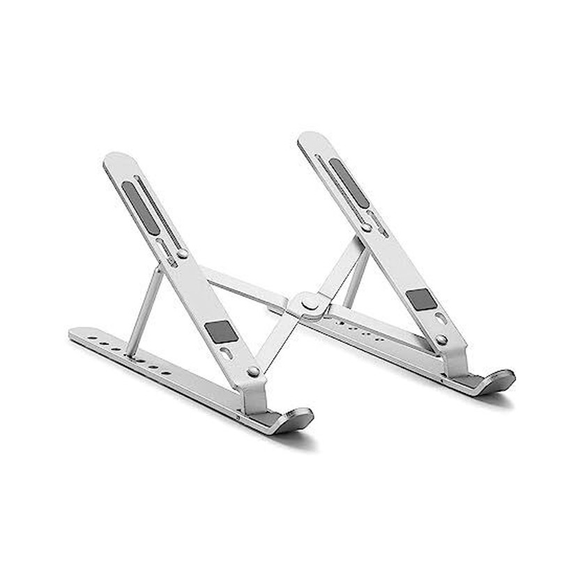 Flipkart SmartBuy 7 Angles Adjustable Foldable Compatible All Other Notebook Silver Rotatable Laptop Stand with Adjustable Height Compatible with Universal Laptops(Silver)