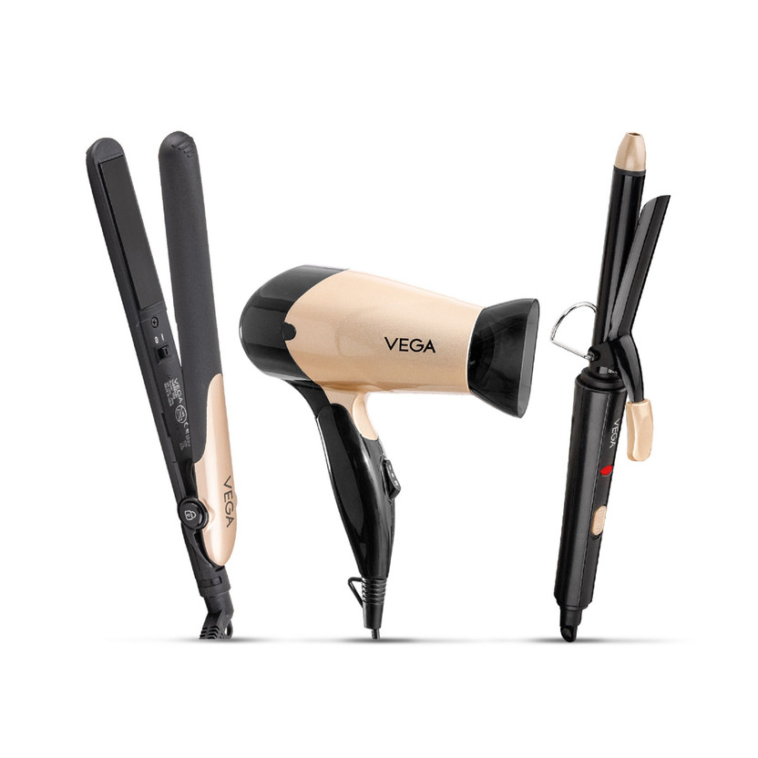 VEGA VEGA VHSS-03 Miss Versatile Styling Set for Women, Personal Care Appliance Combo(Hair Straightener, Hair Curler, Hair Dryer) - Flipkart Deal