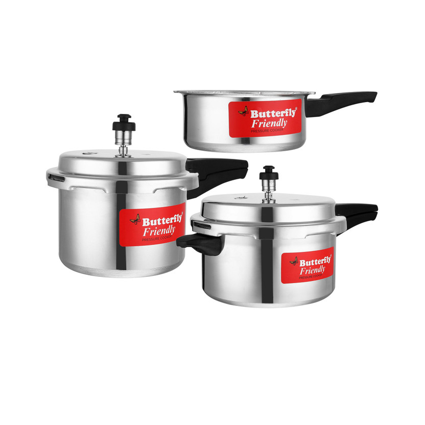 Butterfly Aluminium Pressure Cooker 2 L, 3 L, 5 L Outer Lid Pressure Cooker(Aluminium)