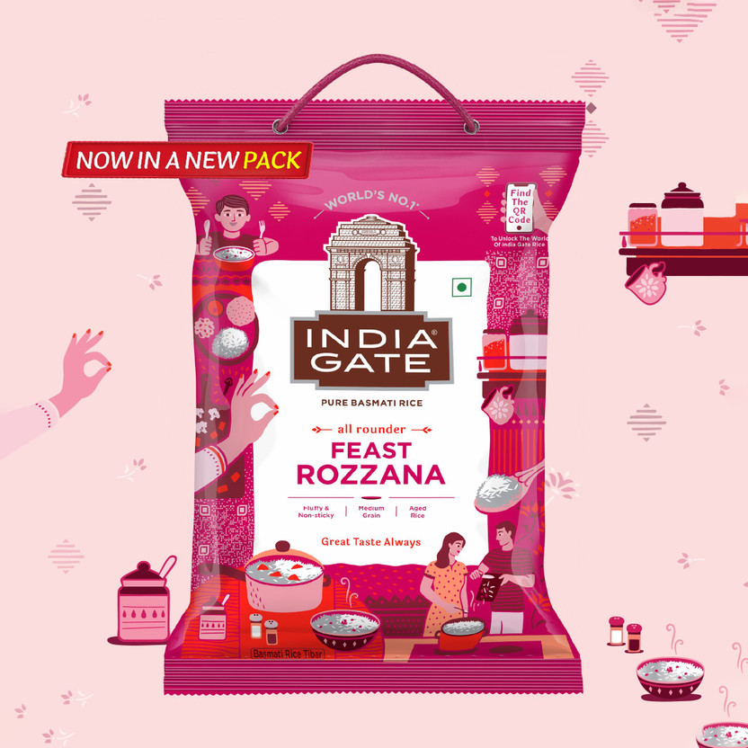 INDIA INDIA GATE All Rounder Feast Rozzana Basmati Rice (Medium Grain, Polished)(5 kg) - Flipkart Deal