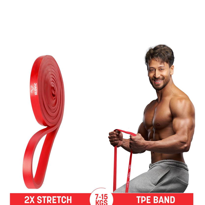SLOVIC TPE Bands for Workout | Pull Up | Stretching| Heavy Duty Material|Upto 7-15 KGS Resistance Band(Pack of 1)