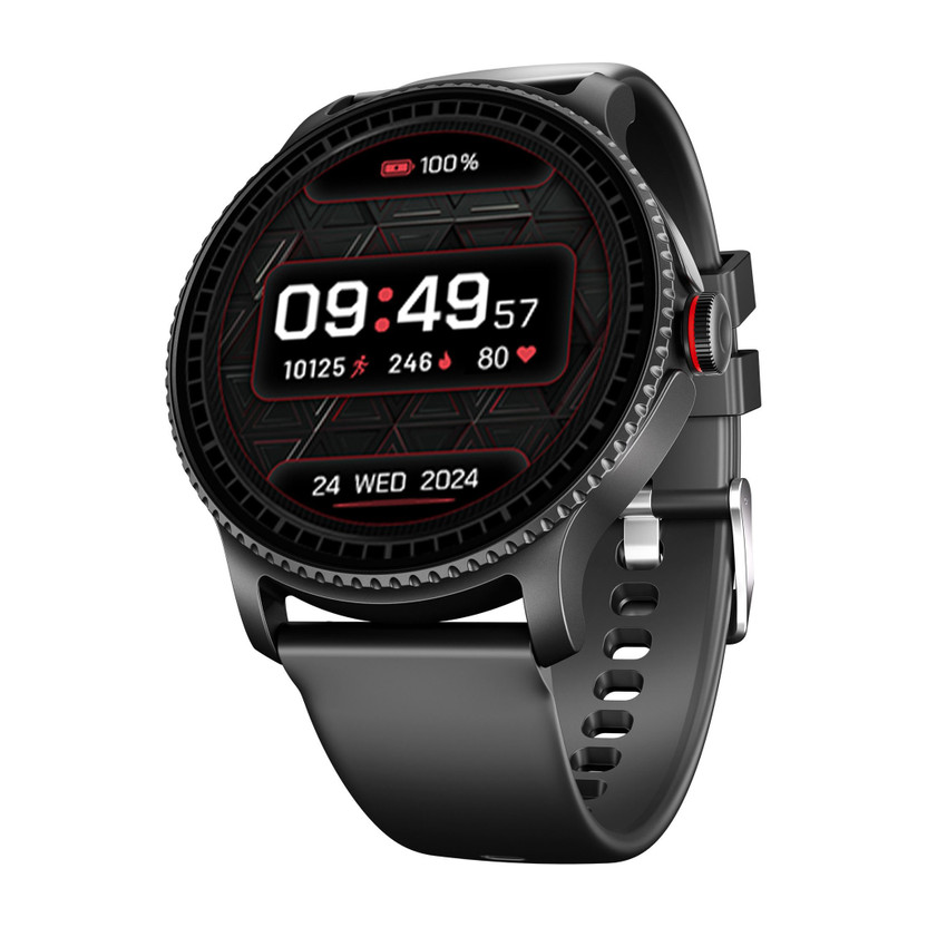 boAt Lunar Discovery Emergency SOS, 1.39" (3.53cm) HD Display & BT Calling Smartwatch Smartwatch(Active Black Strap, Free Size)