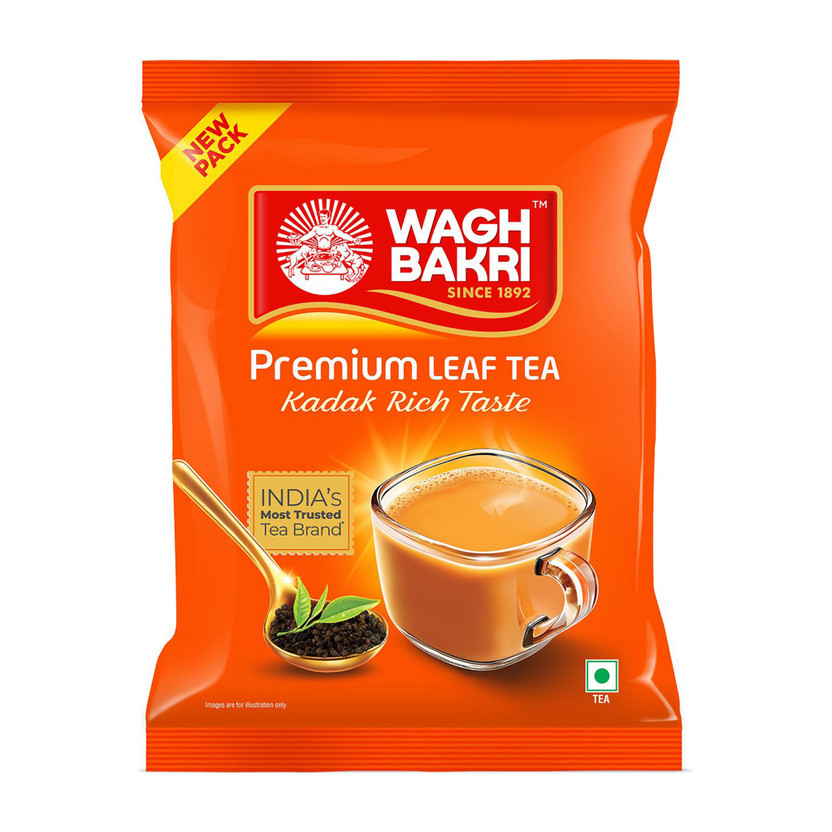 WAGH BAKRI Premium Assam Leaf Tea Bold, Aromatic Kadak Chai Tea Pouch(500 g)