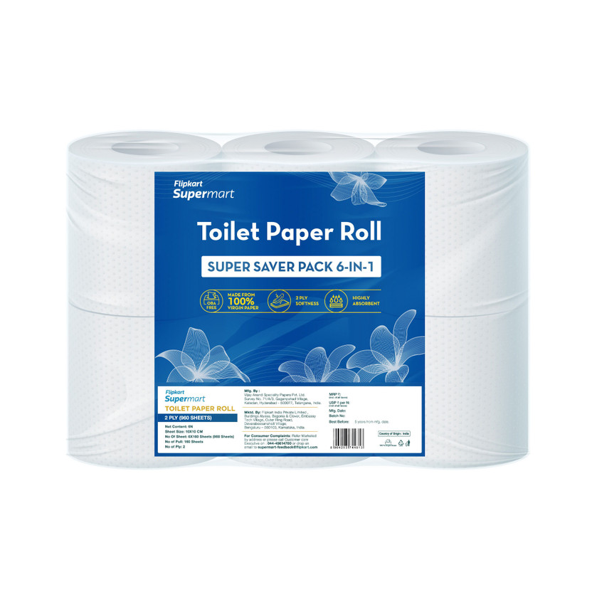 Flipkart Supermart 2 Ply Toilet Paper Roll(2 Ply, 160 Sheets)