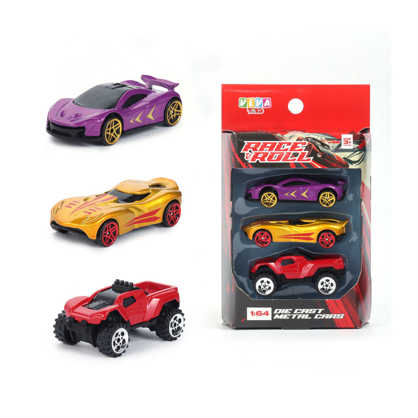 frendo Metal Die Cast 1:64 Pk Of 3 (Mc.Ch.Tr)(Yellow, Vilot, Red, Pack of: 3)
