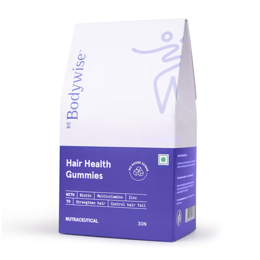 Bodywise 30 mcg Biotin Hair Gummies | 1 Month Pack | Strong Hair, Nails | No Added Sugar(30 Tablets)