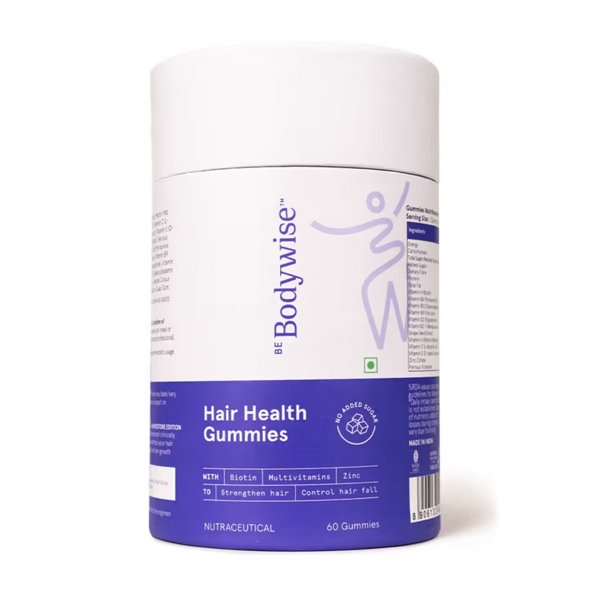 Be Bodywise 30mcg Biotin Hair Gummies|Stronger Hair &Nails|No Added Sugar (60 No)(60 No)